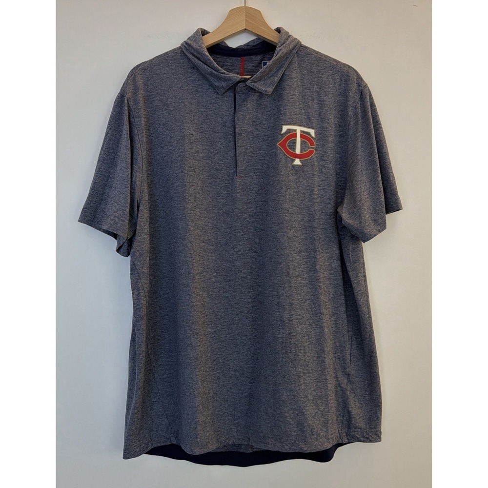 MLB Minnesota Twins Men's Polo Shirt XL Blue Short Sleeve Collared Sports‎